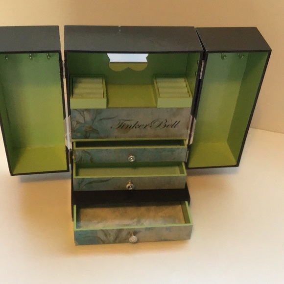 Disney Tinkerbell Enesco jewelery box chest armoir with hooks doors & drawers - Picture 7 of 16